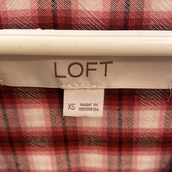 Loft V-Neck Plaid Tunic Top - Picture 2 of 5